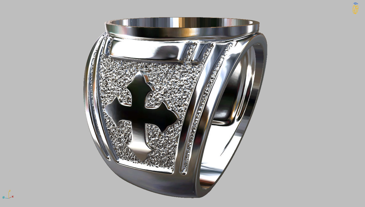 Customizable Cross Ring 3D print model_3