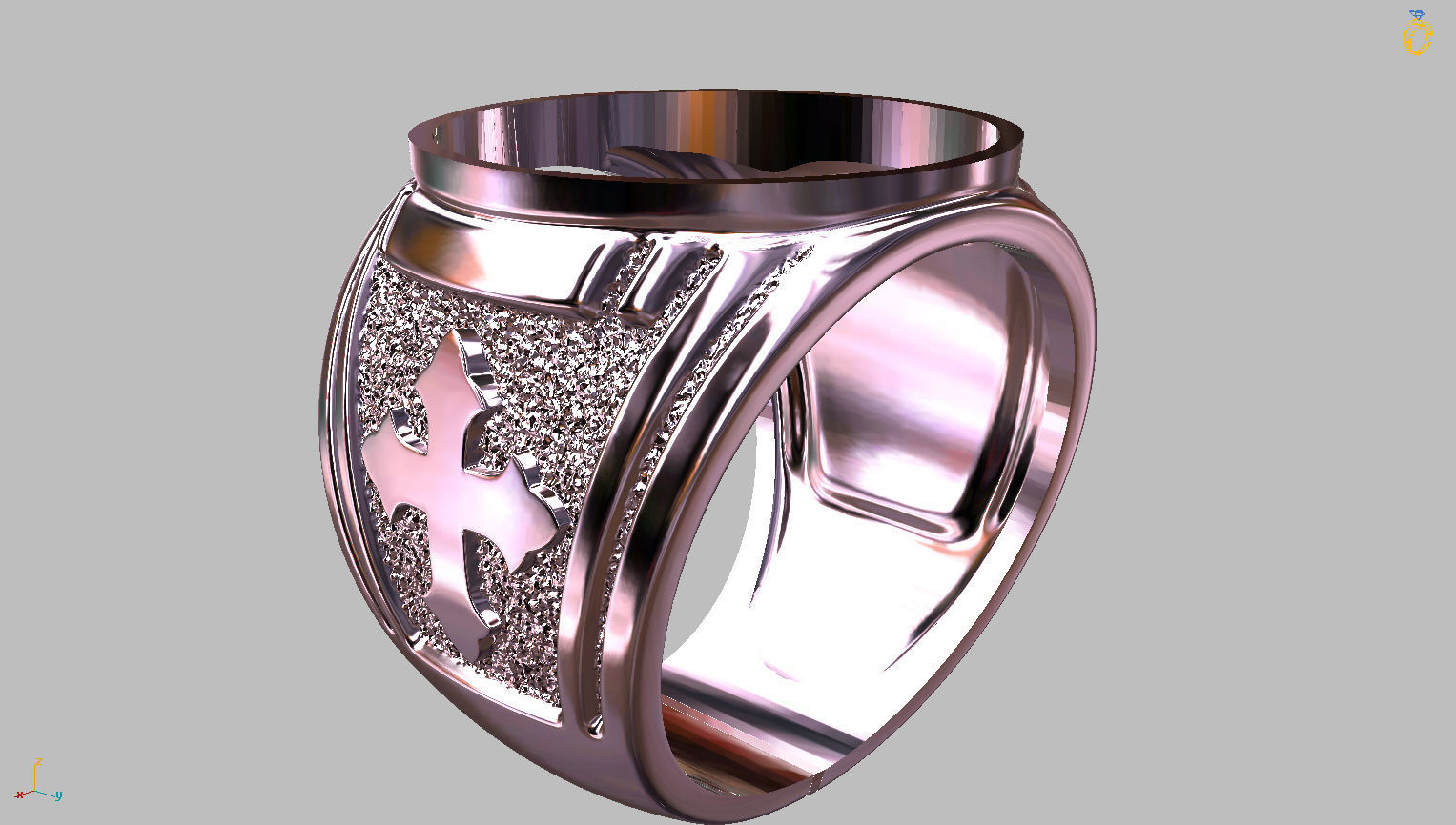 Customizable Cross Ring 3D print model_6