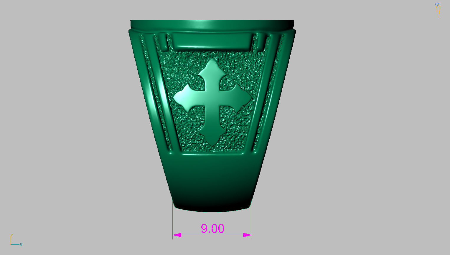 Customizable Cross Ring 3D print model_11
