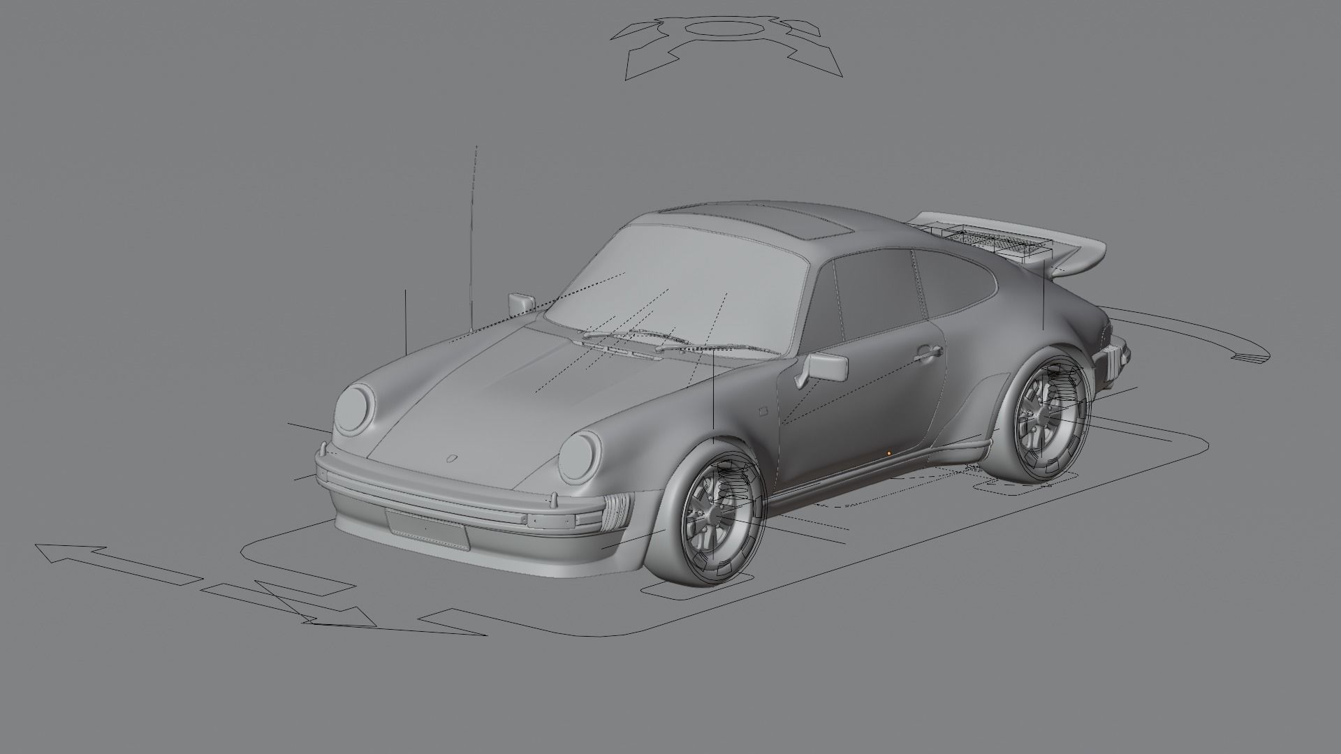 Toy Car Low-poly 3D model_4