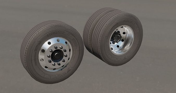 Truck Wheels Low-poly 3D model