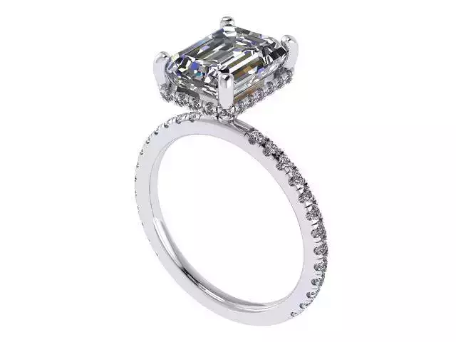 Radiant Diamond Engagement  Ring