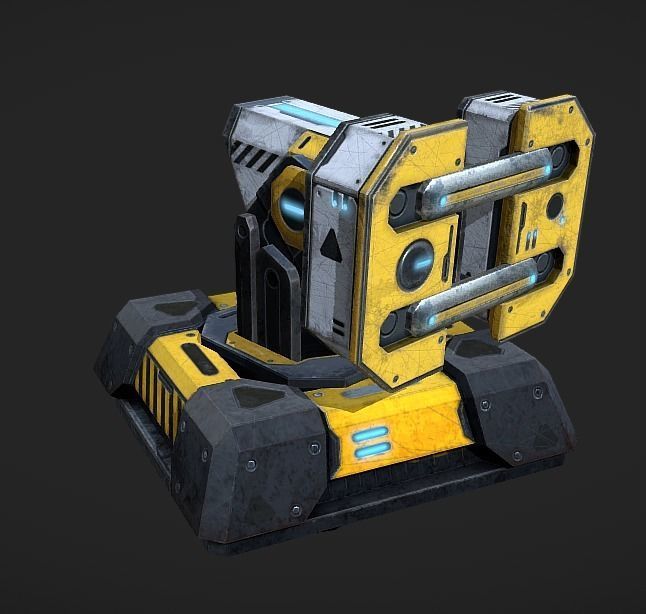 Turret pack Low-poly 3D model_10