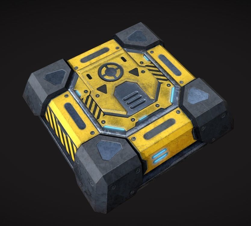 Turret pack Low-poly 3D model_6