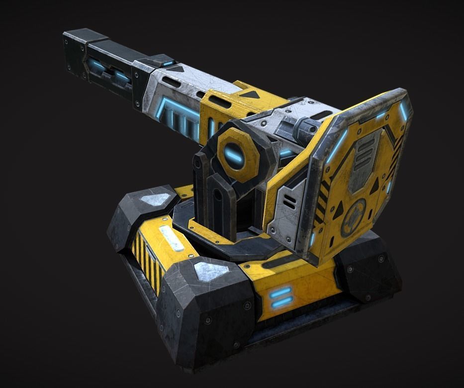 Turret pack Low-poly 3D model_5