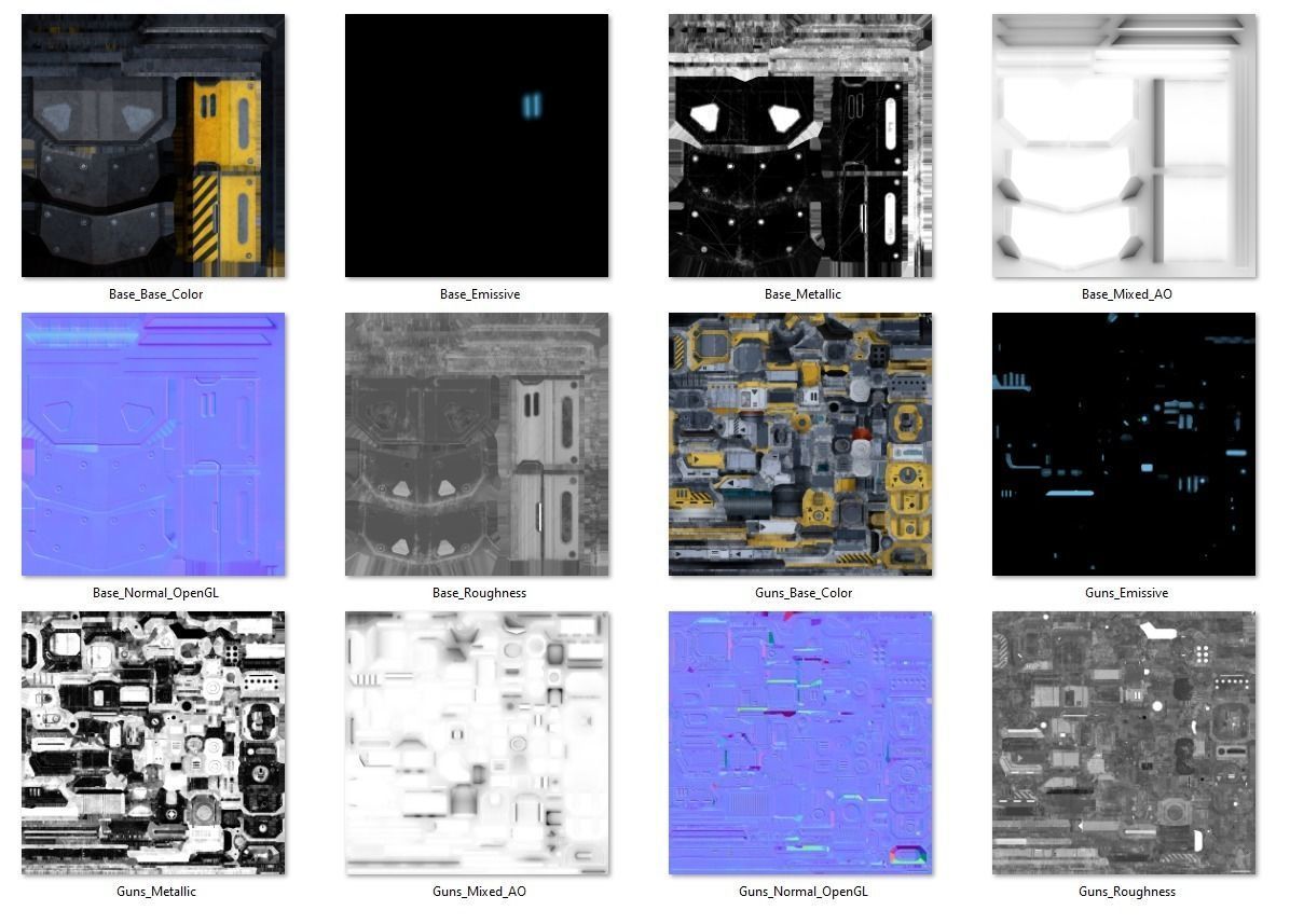 Turret pack Low-poly 3D model_13