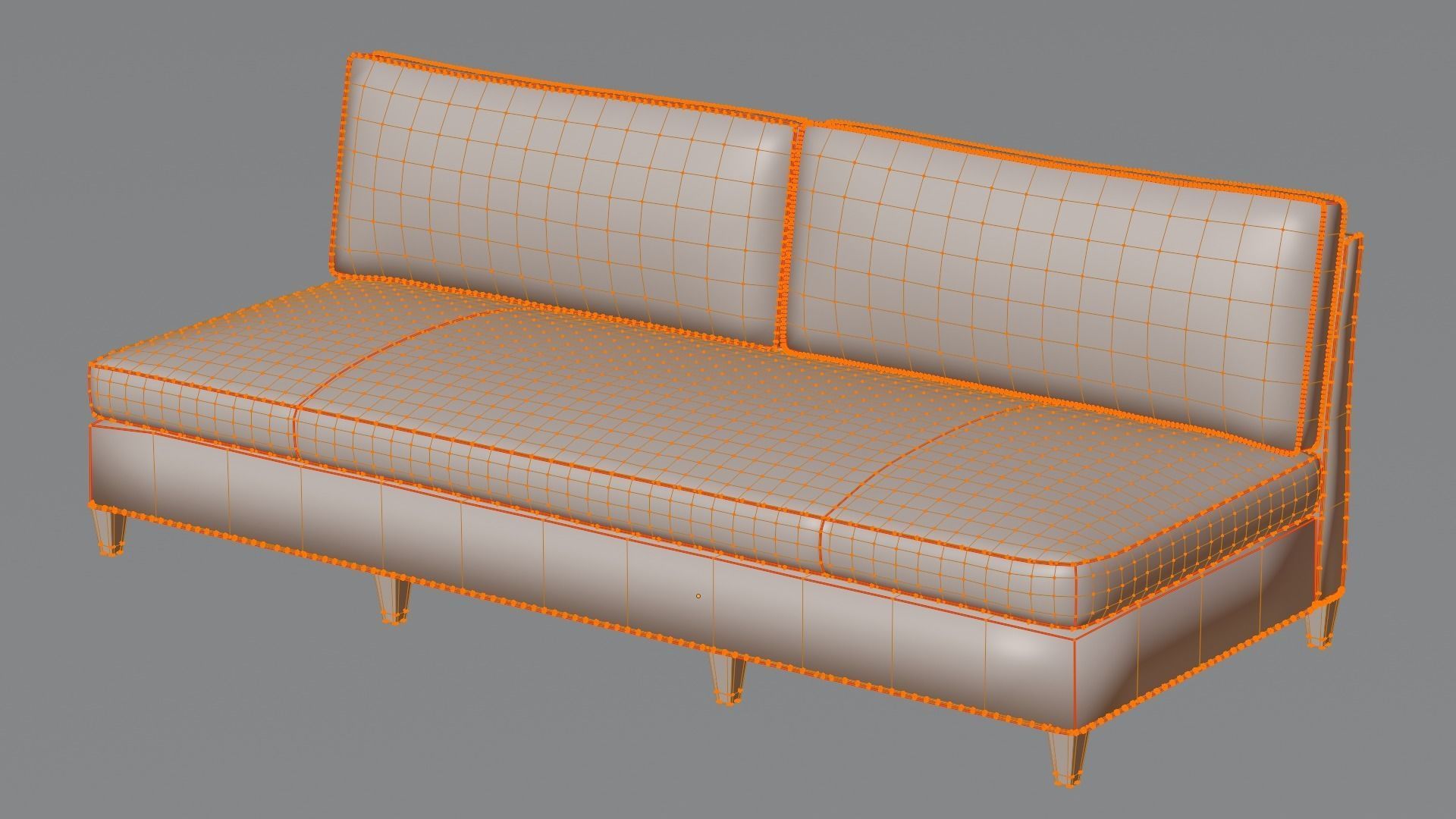 Sofa Set premium Low-poly 3D model_4