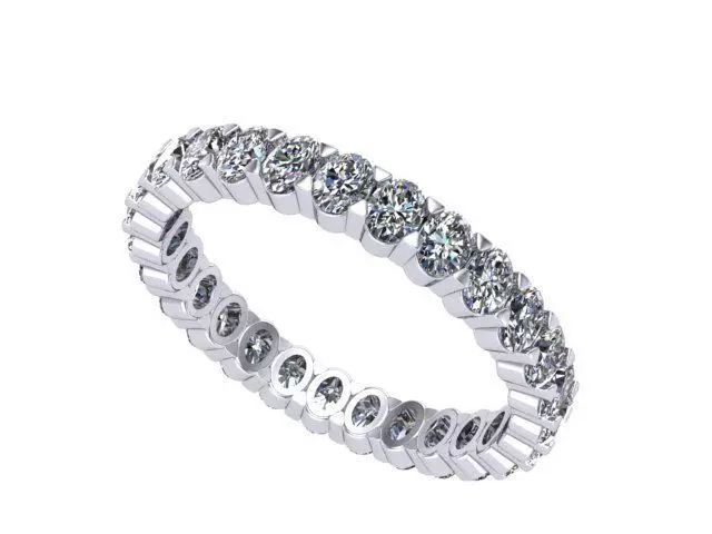Oval Diamonds Eternity Band 3D print model_0