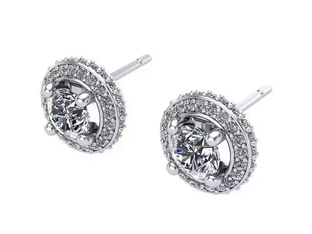 Round Cushion Diamond Earrings