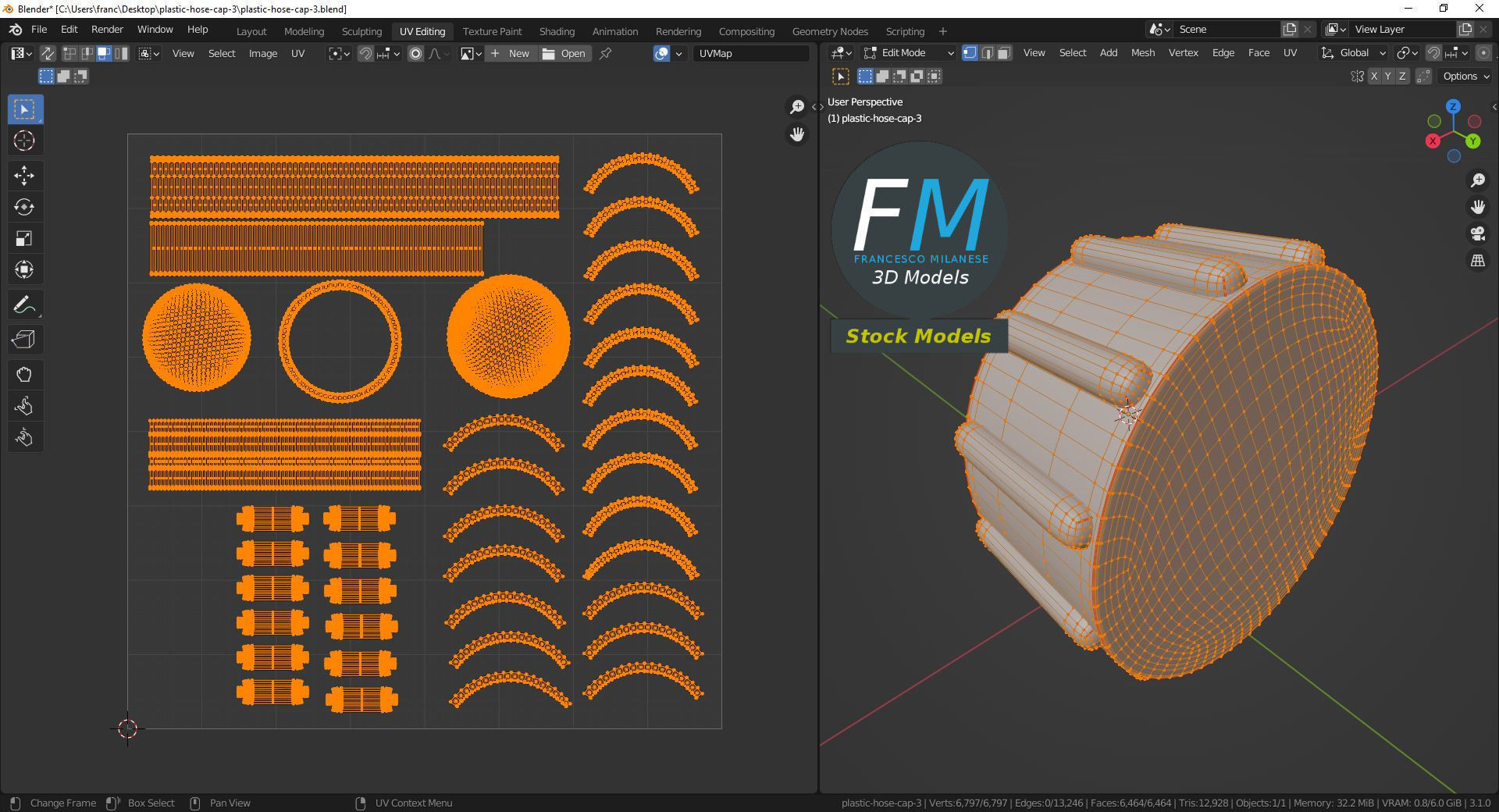 Plastic hose cap 3 3D model_10