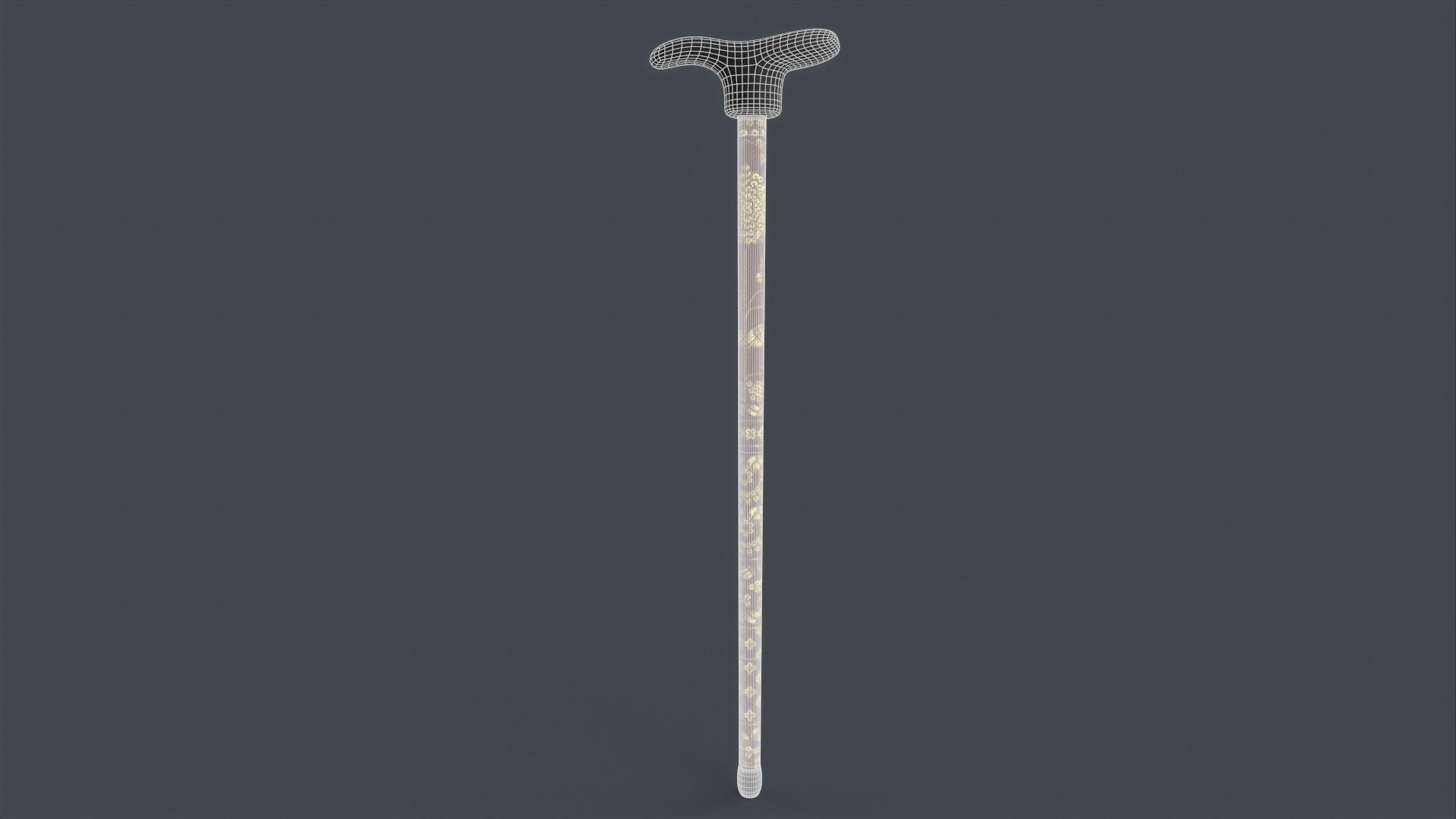 Wooden Walking Stick Low-poly 3D model_7