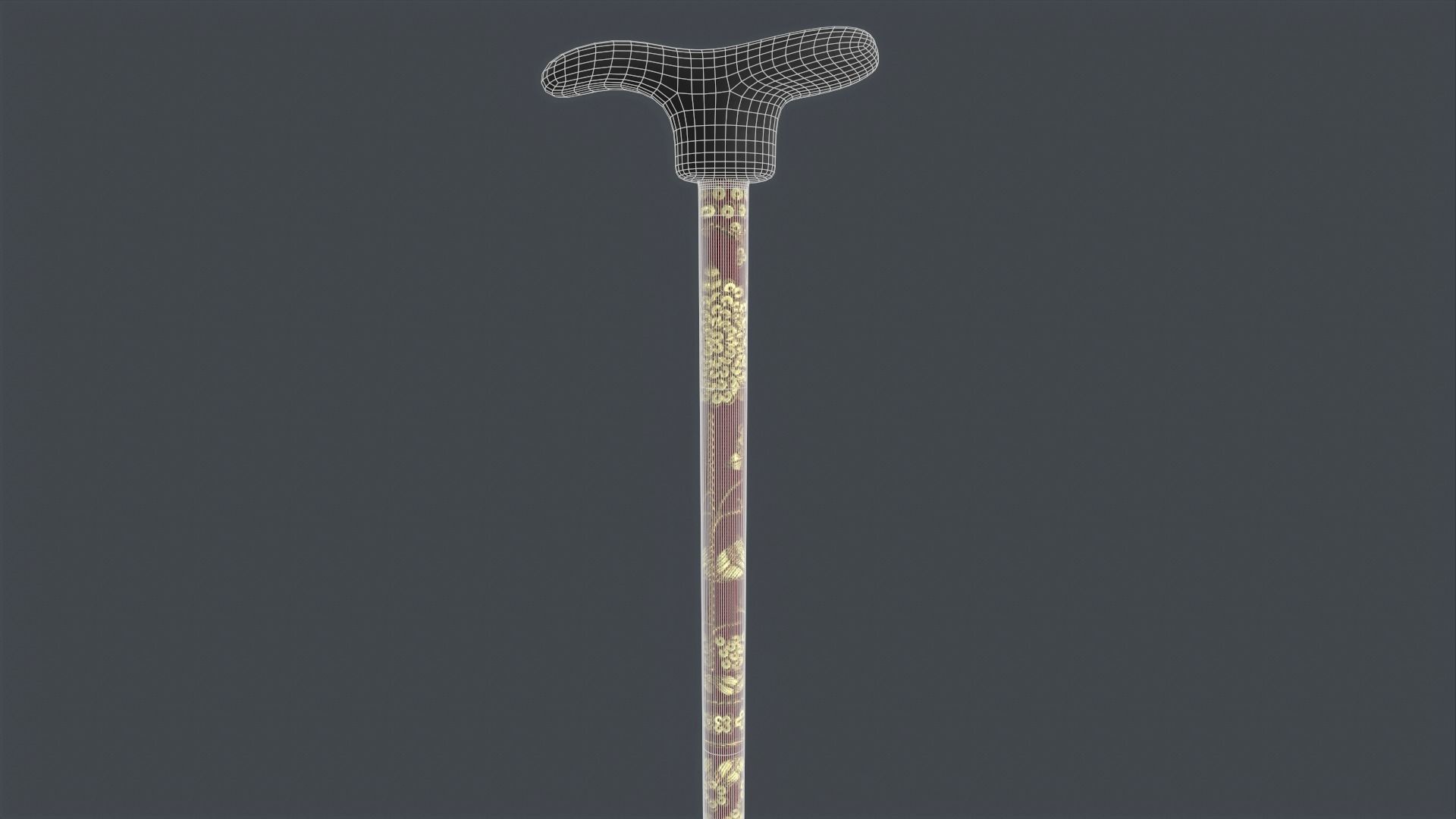 Wooden Walking Stick Low-poly 3D model_8