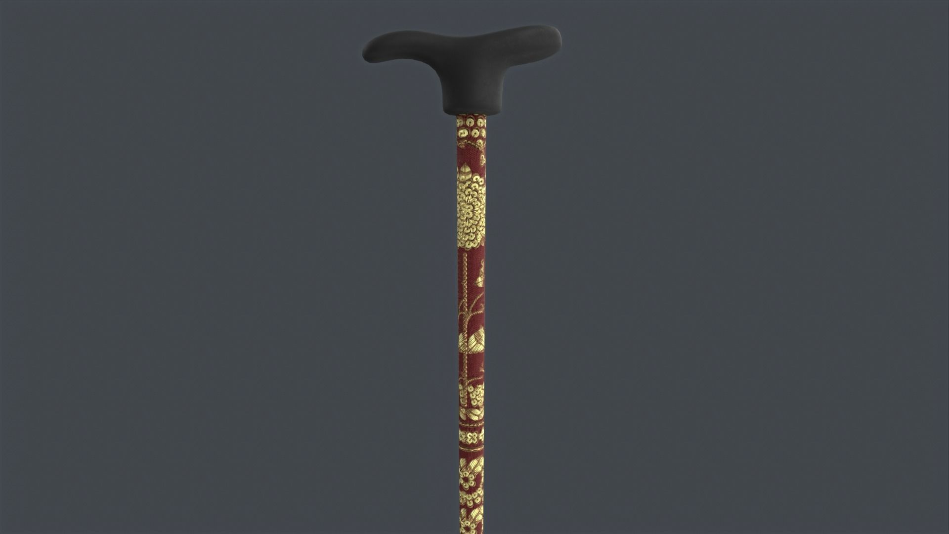 Wooden Walking Stick Low-poly 3D model_1