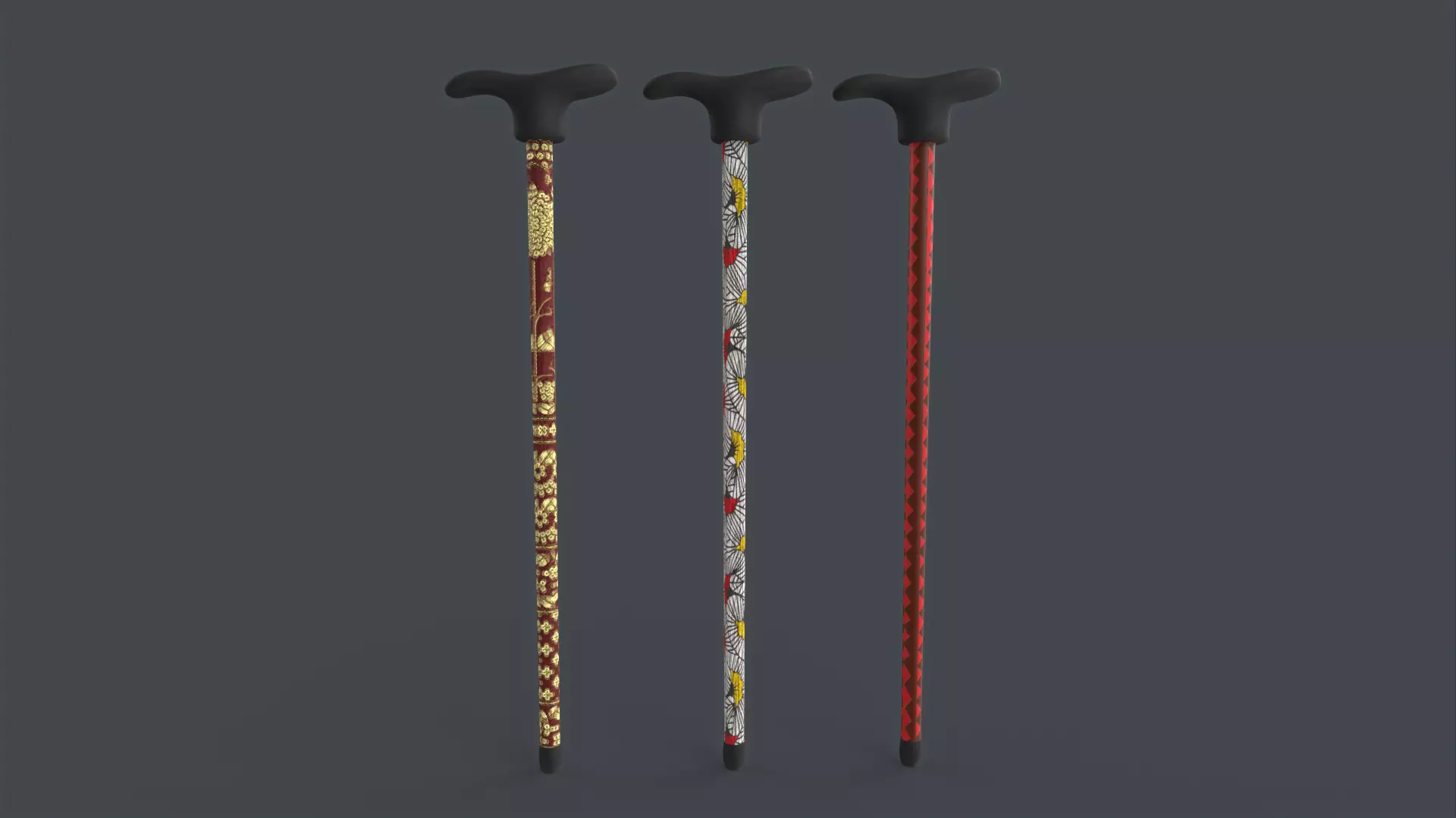 Wooden Walking Stick Low-poly 3D model_0