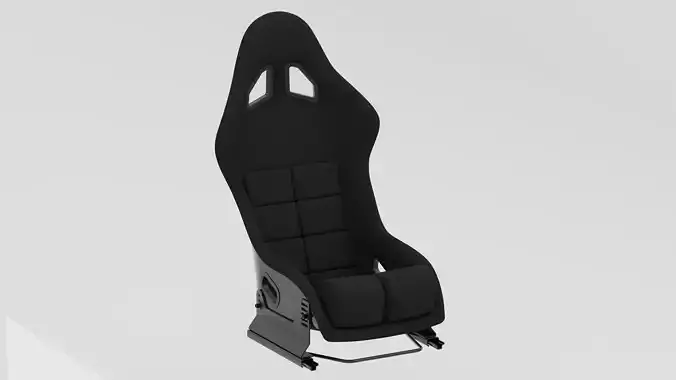 Racing Seat Bucket with Seat Brackets and Seat Sliders 3D model