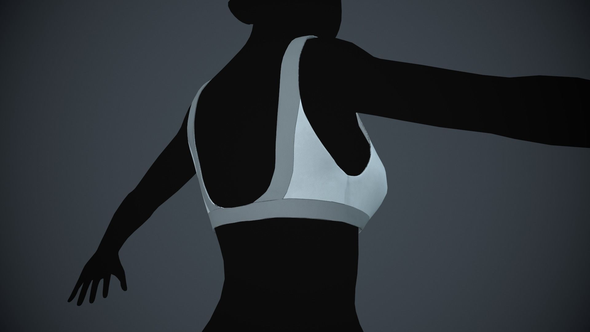 Female White Bra and Underwear Low-poly 3D model_9