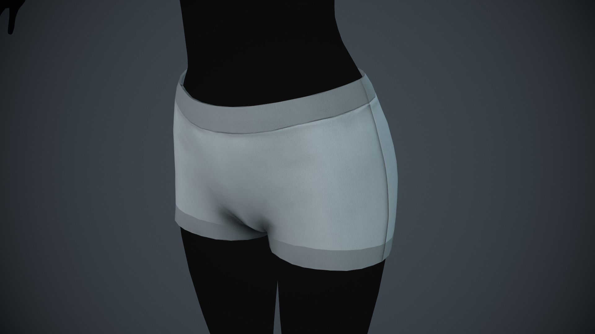 Female White Bra and Underwear Low-poly 3D model_12