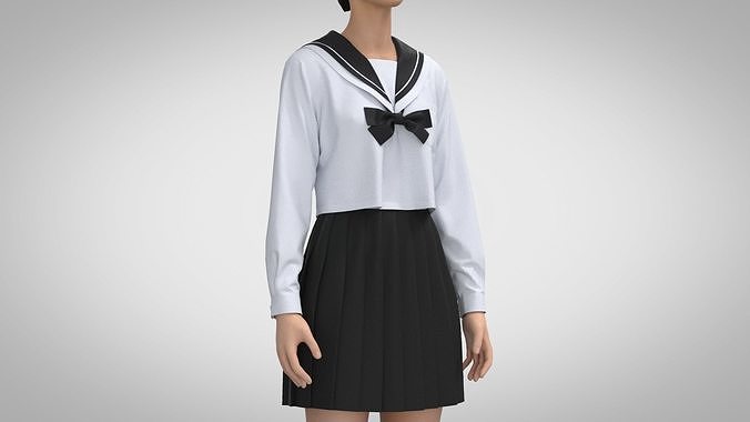 Sailor Collar School Uniform 1 3D model