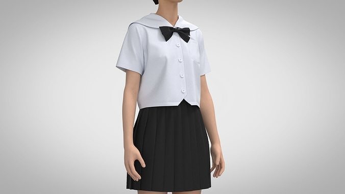 Sailor Collar School Uniform 2 3D model