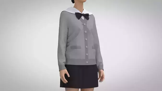 Cardigan school uniform 3D model Cardigan school uniform 3D model