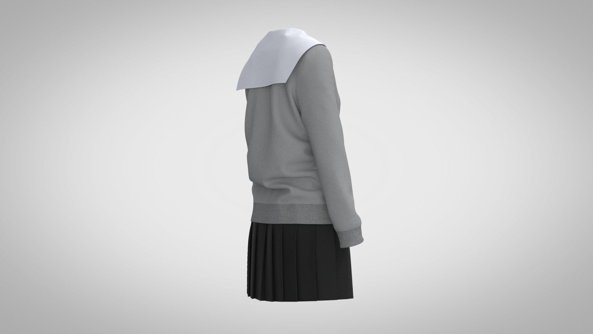Cardigan school uniform 3D model_6