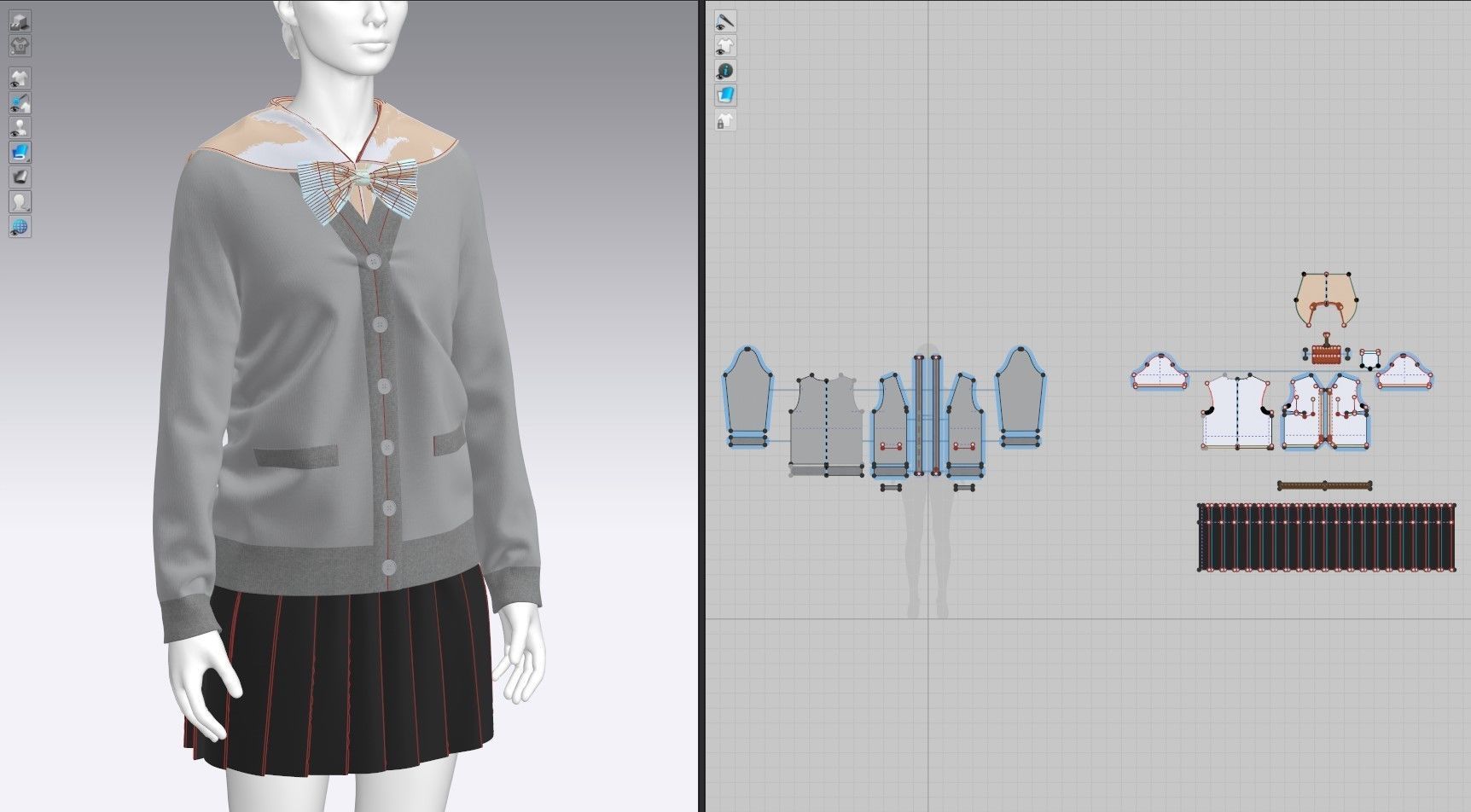 Cardigan school uniform 3D model_12