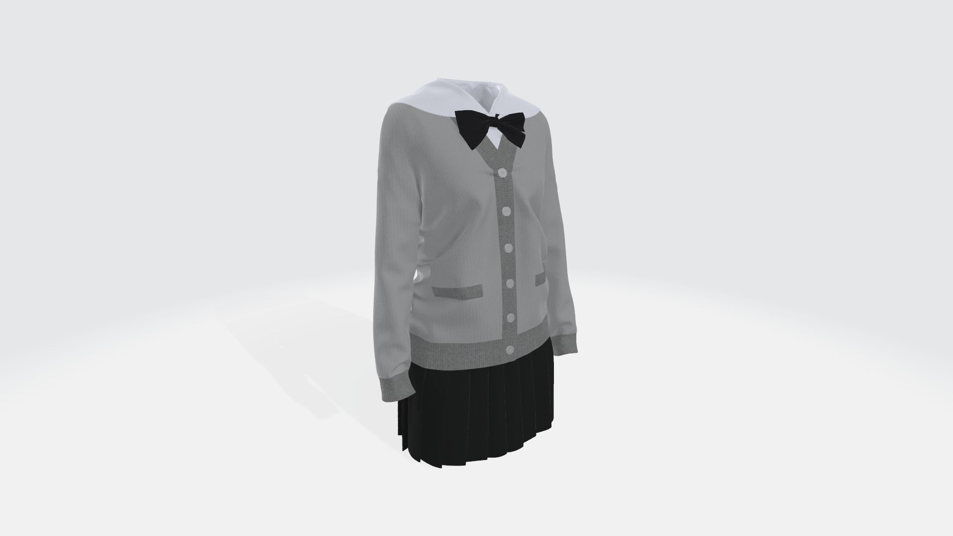 Cardigan school uniform 3D model_10