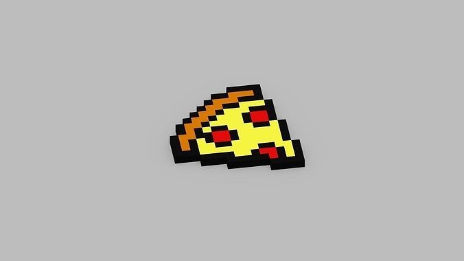 Voxel Pizza Low-poly 3D model