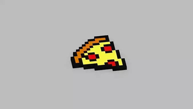 Voxel Pizza Low-poly 3D model