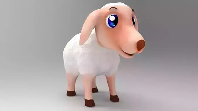 Sheep Model cartoon with eyes