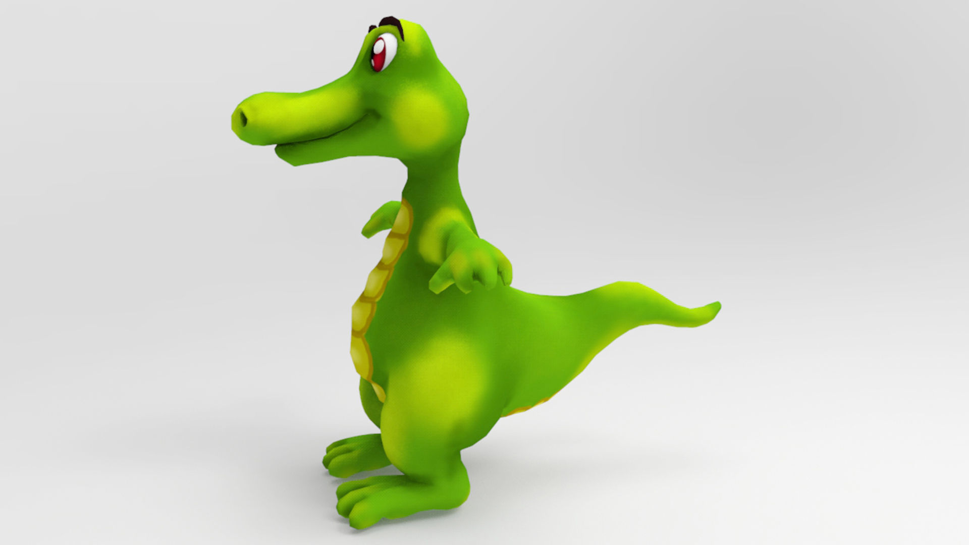 Crocodile Cartoon Low-poly 3D model_2