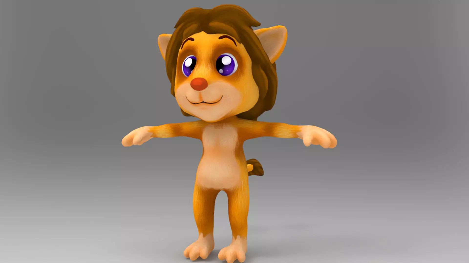 Lion Cartoon Low-poly 3D model_0