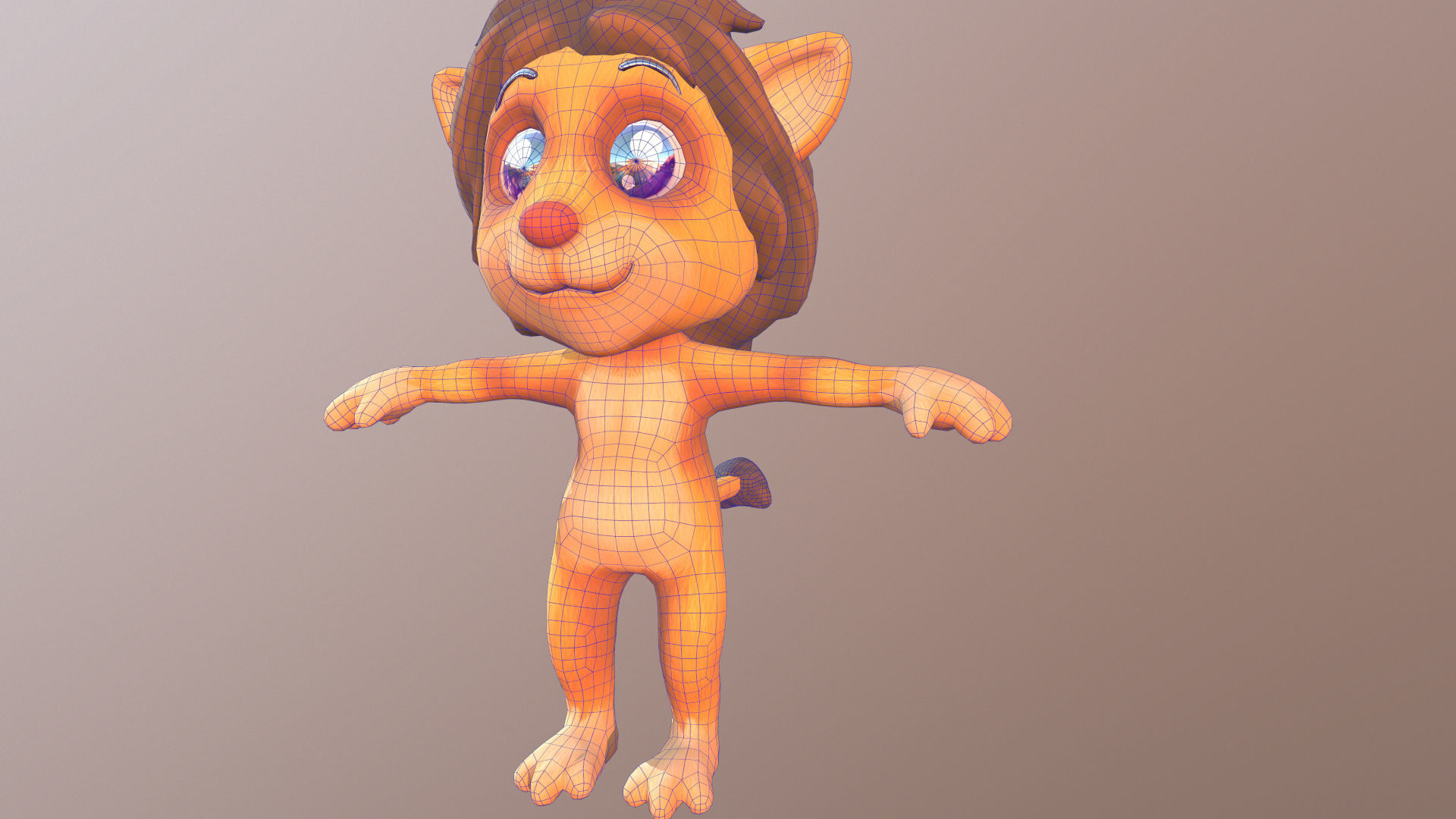 Lion Cartoon Low-poly 3D model_5