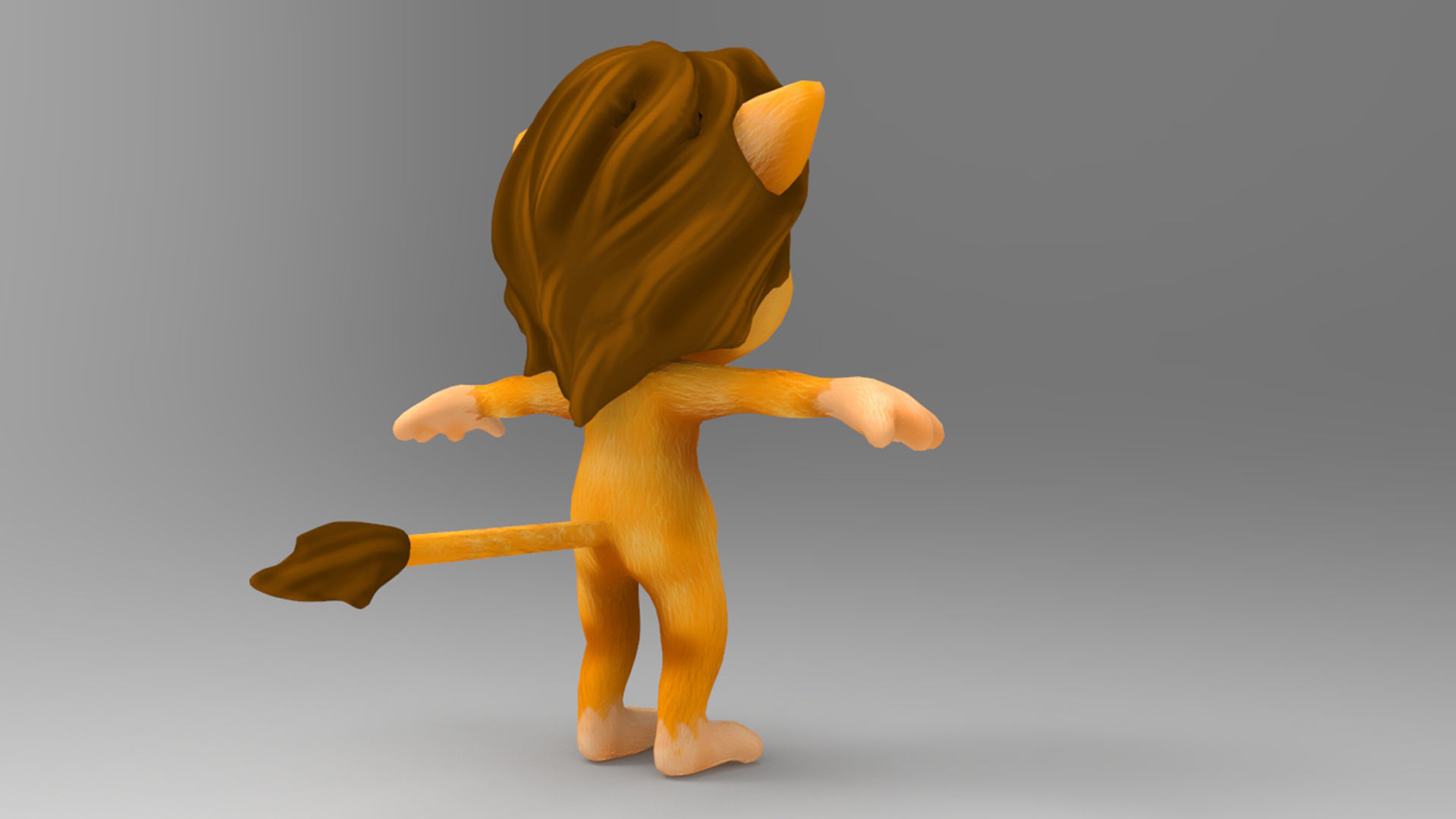 Lion Cartoon Low-poly 3D model_2