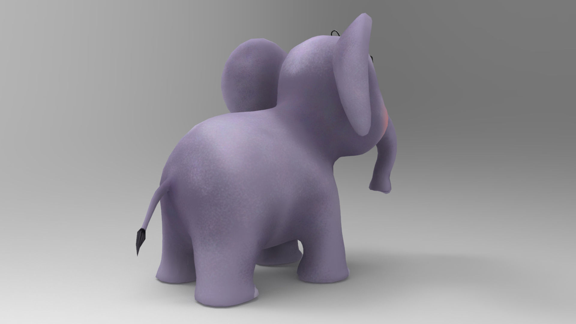 Elephant Cartoon Low-poly 3D model_3