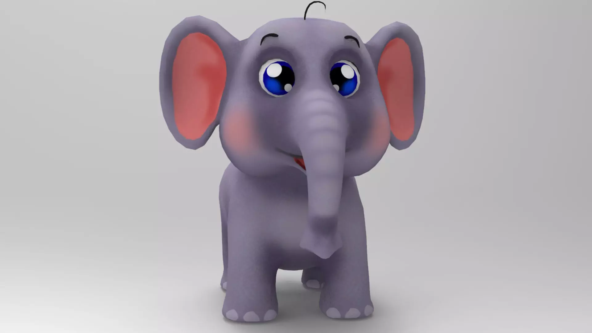 Elephant Cartoon Low-poly 3D model_0