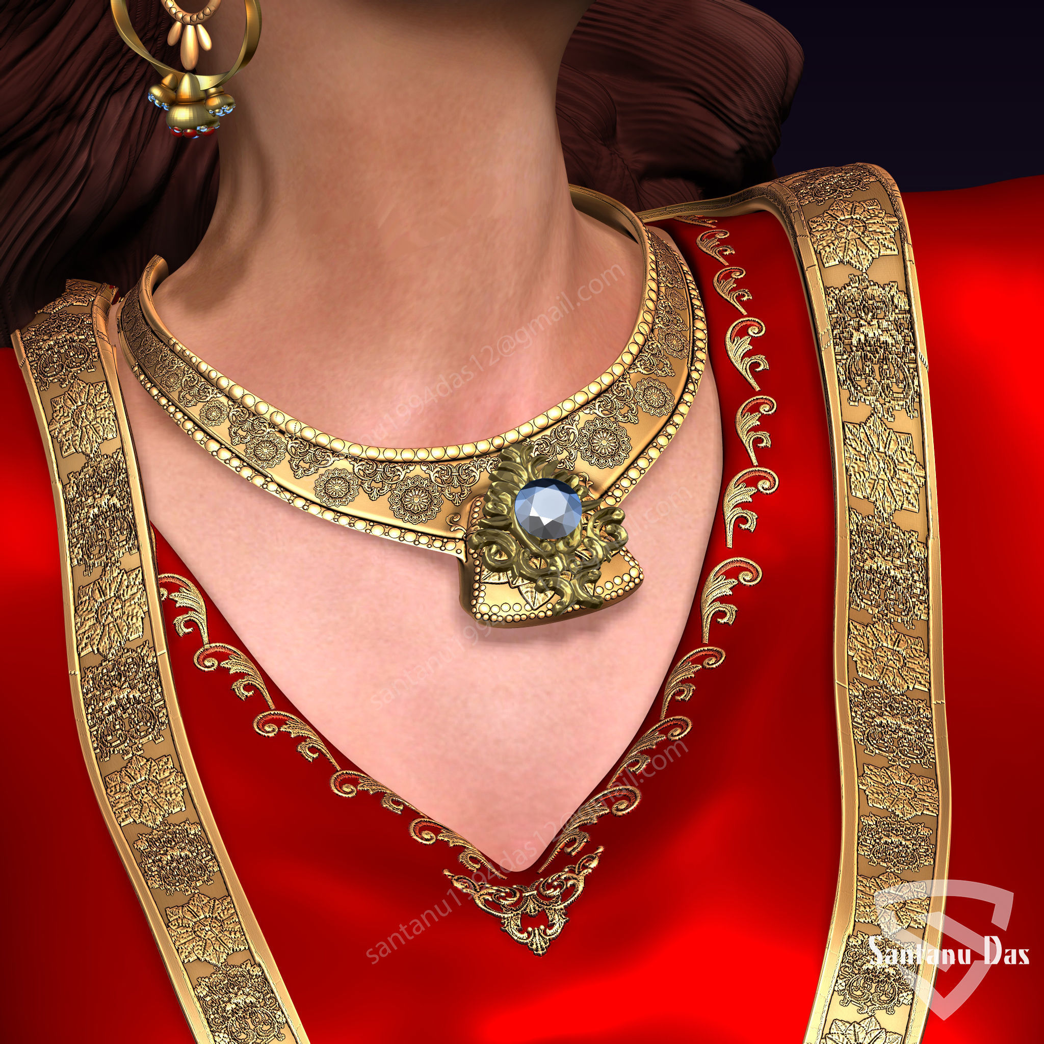 Durga 3d Print hindu goddess with lot of weapons 3D print model_8