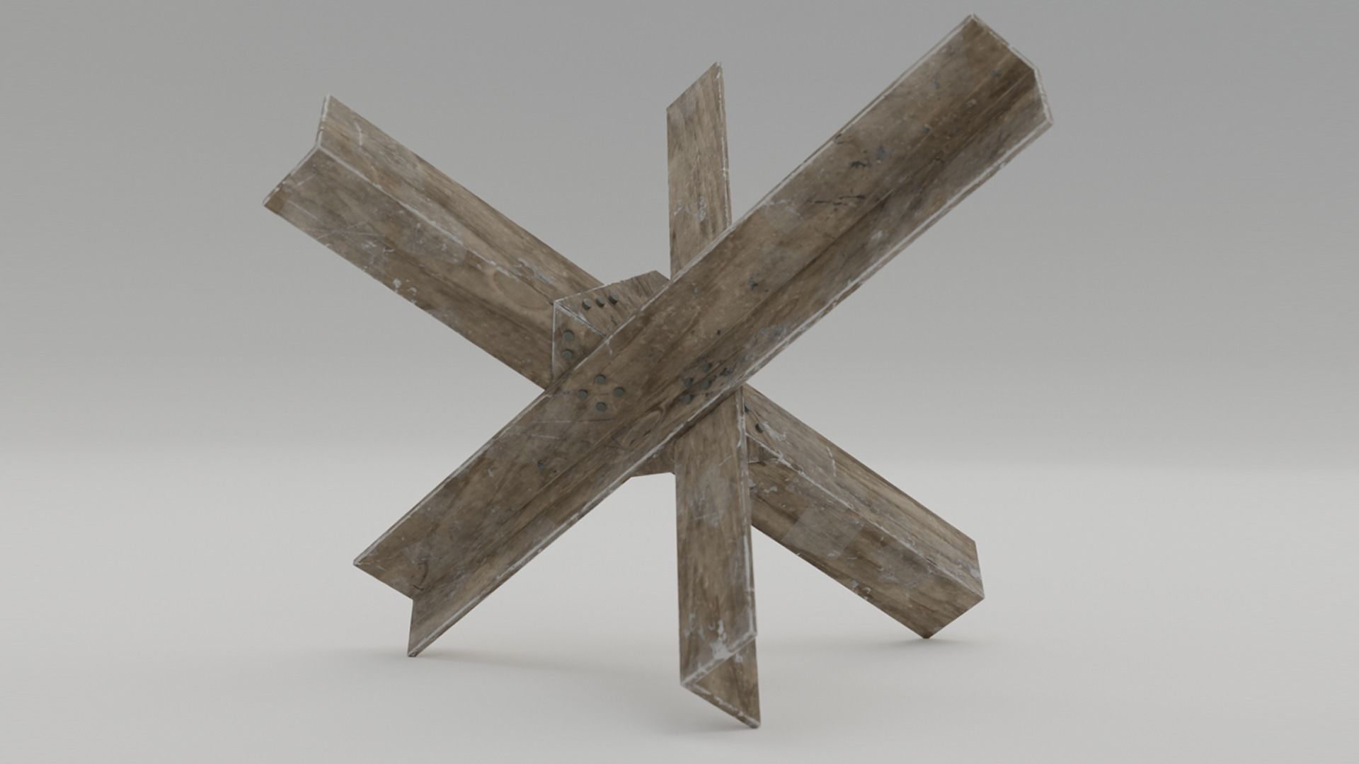 5 Hedgehogs Ant-tank - Low Poly Low-poly 3D model_4