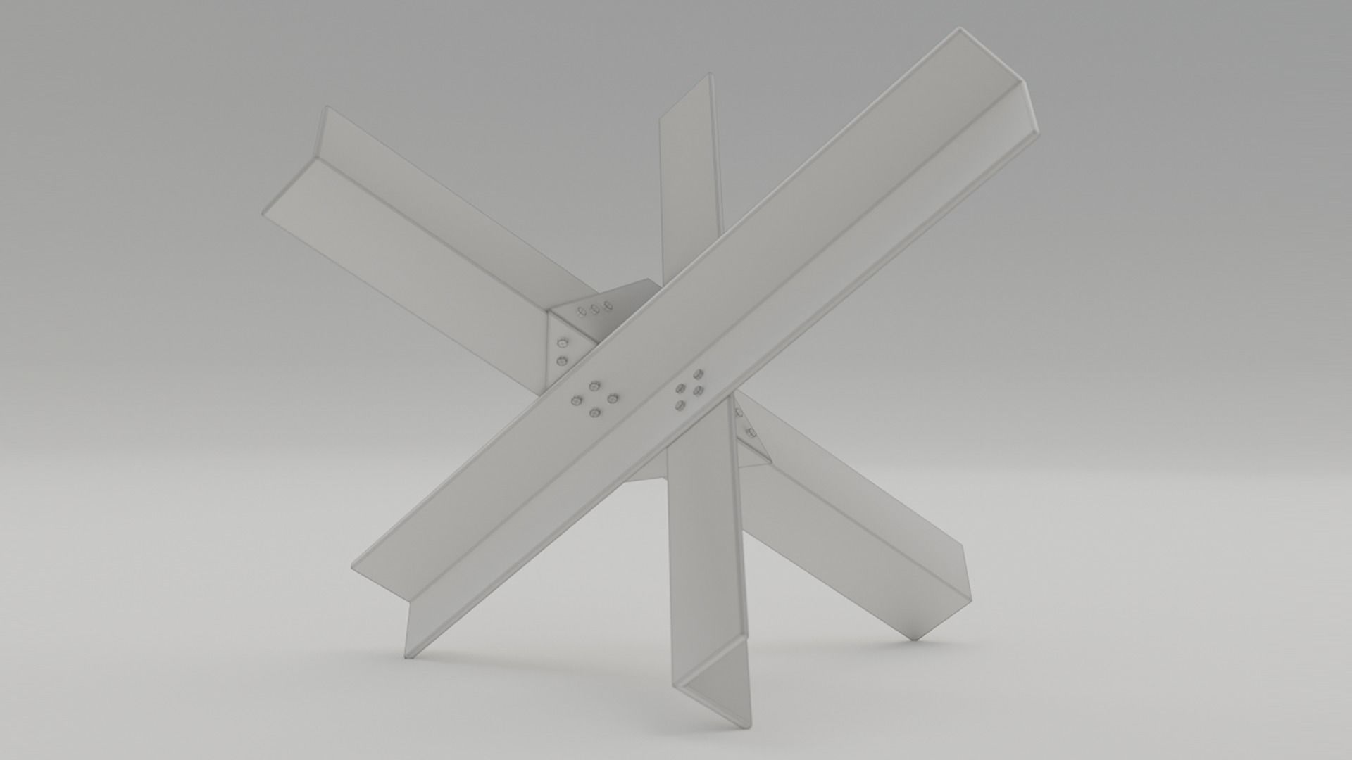 5 Hedgehogs Ant-tank - Low Poly Low-poly 3D model_2
