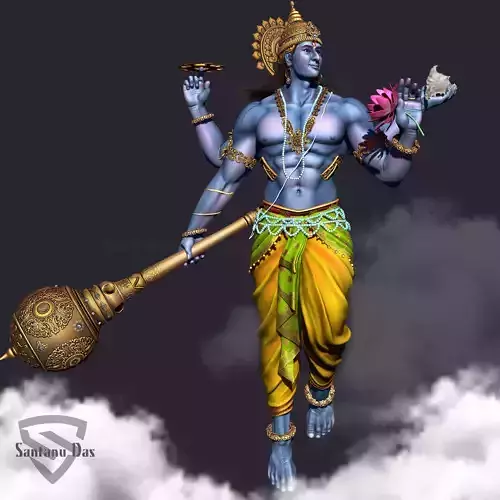 Vishnu God 3d Print Model