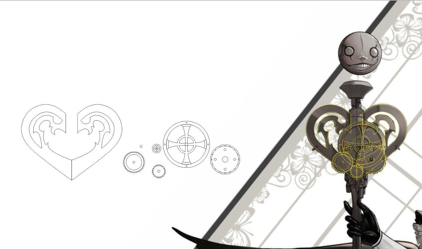 Nier Fanart Staff of 2B Mahou Shojou Magical Girl 3d print model 3D print model_21