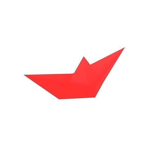 Paper Boat v1 003 Low-poly 3D model