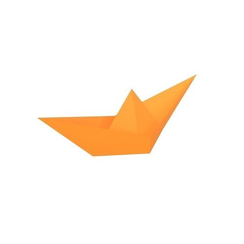 Paper Boat v1 004 Low-poly 3D model