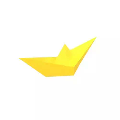 Paper Boat v1 005 Low-poly 3D model