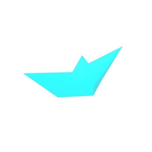 Paper Boat v1 008 Low-poly 3D model
