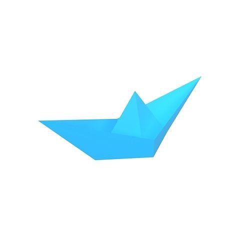Paper Boat v1 009 Low-poly 3D model