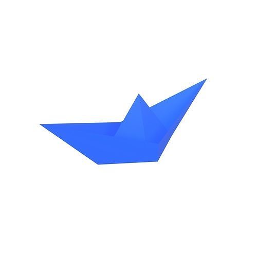 Paper Boat v1 010 Low-poly 3D model