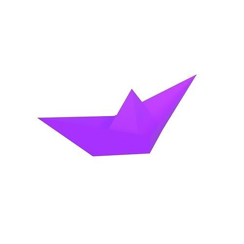 Paper Boat v1 011 Low-poly 3D model