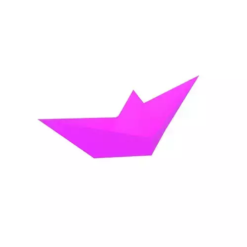 Paper Boat v1 012 Low-poly 3D model