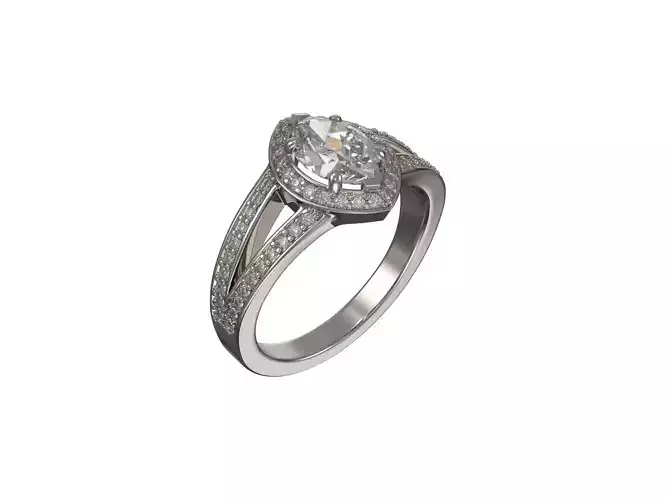 1045-Engagement ring with marquise diamond